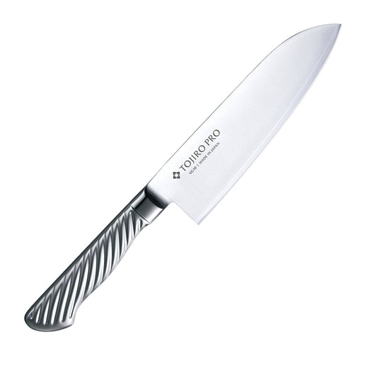 藤次郎 TOJIRO PRO 三徳 170mmの全体画像。型番：F-895。燕三条製包丁。