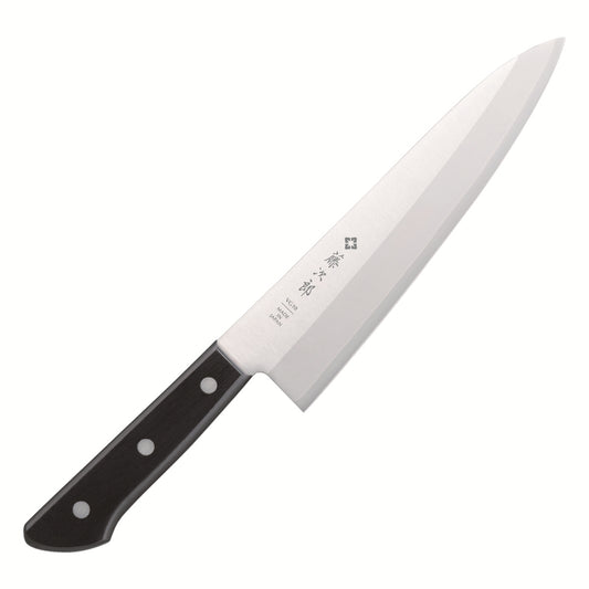 藤次郎 BASIC 牛刀 200mmの全体画像。型番：F-317。燕三条製包丁。