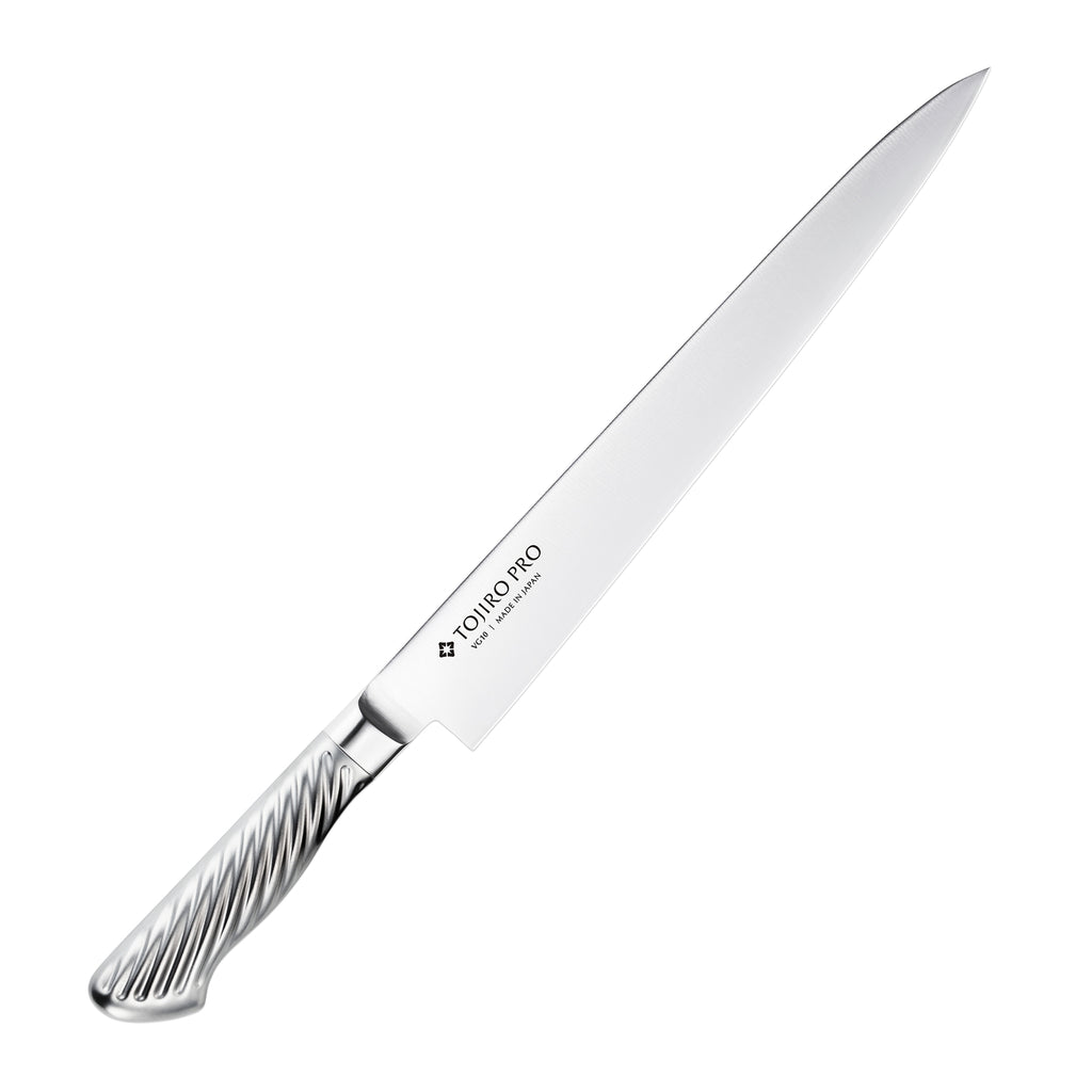 藤次郎 TOJIRO PRO 筋引 270mmの全体画像。型番：F-887。燕三条製包丁。